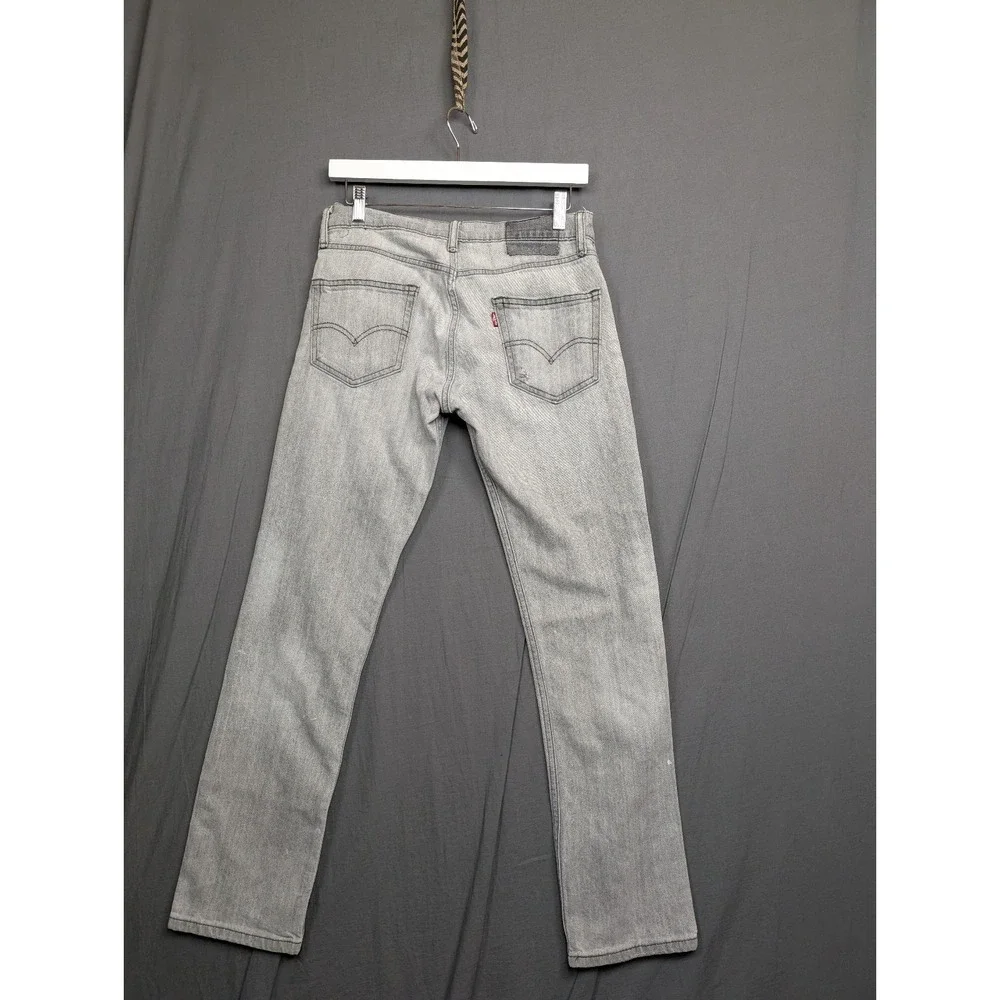 Levis 511 Jeans Mens 30x30 Gray Slim Straight Stretch Denim‎ Light Wash